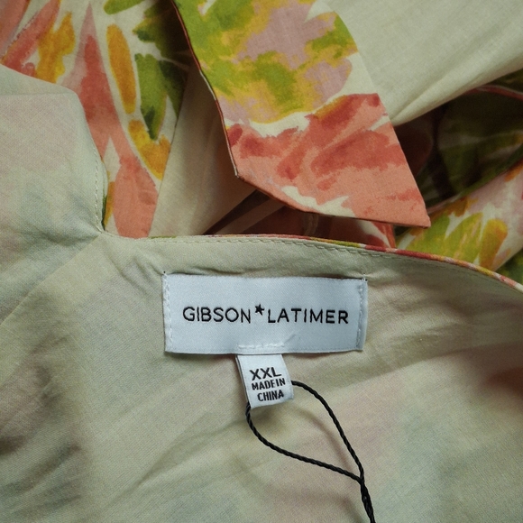 Gibson Latimer Wrap Midi Floral Dress Ruffled Tiered High Low Hem Women Size XXL - Picture 2 of 16
